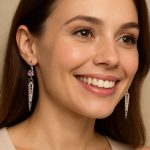Earrings By Mariana Woman Stylish Cream Pearl and Rose Swarovski Crystals - Image 3