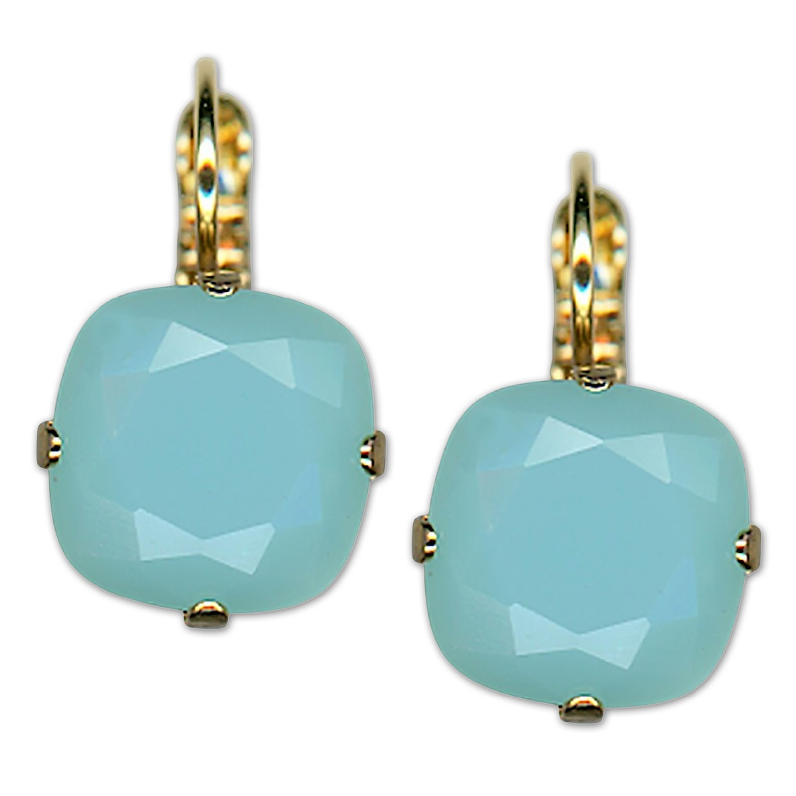 E-1326-4-050-YG6 (1) Earrings by Mariana Woman Charming Light Aqua Swarovski Crystals - Image 1