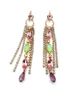 Earrings by Mariana Woman Beautiful Rose and Chrysolite Swarovski Crystals
