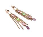 Earrings by Mariana Woman Beautiful Rose and Chrysolite Swarovski Crystals - Image 4