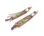 Earrings by Mariana Woman Beautiful Rose and Chrysolite Swarovski Crystals - Image 2