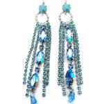 Earrings by Mariana Woman Gorgeous Sapphire and Aquamarine Swarovski Crystals