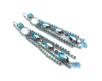 Earrings by Mariana Woman Gorgeous Sapphire and Aquamarine Swarovski Crystals - Image 3