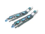 Earrings by Mariana Woman Gorgeous Sapphire and Aquamarine Swarovski Crystals - Image 2