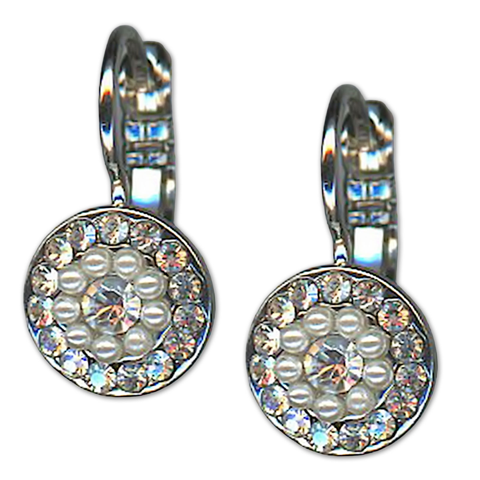 E-1344-MOL139-RO6 (1) Earrings by Mariana Woman Timeless Pearl and Moonlight Swarovski Crystals - Image 1