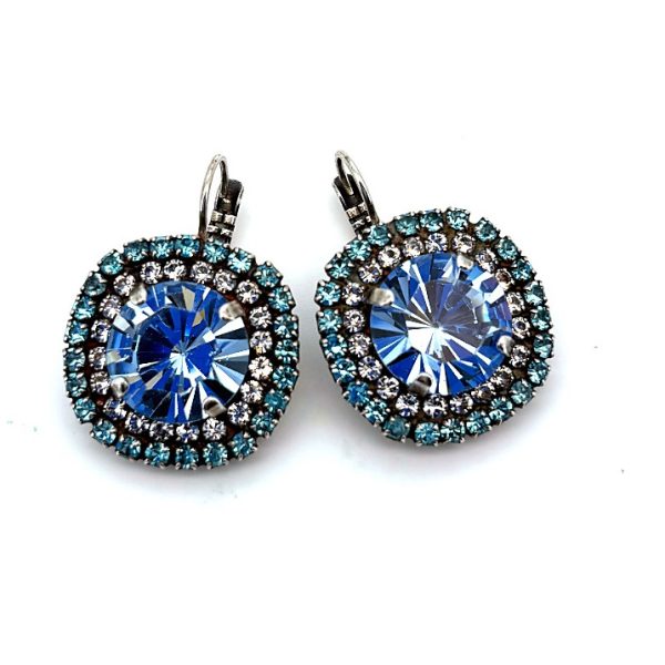 Earrings by Mariana Woman Glamorous Sapphire and Clear Swarovski Crystals