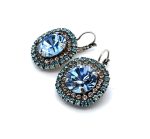 Earrings by Mariana Woman Glamorous Sapphire and Clear Swarovski Crystals - Image 2