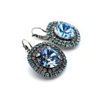Earrings by Mariana Woman Glamorous Sapphire and Clear Swarovski Crystals - Image 3