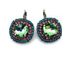 Earrings by Mariana Woman Beautiful Turquoise and Rose Swarovski Crystals