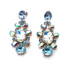 Earrings by Mariana Woman Dangling Aquamarine and Moonlight Swarovski Crystals