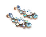 Earrings by Mariana Woman Dangling Aquamarine and Moonlight Swarovski Crystals - Image 3