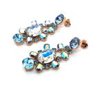 Earrings by Mariana Woman Dangling Aquamarine and Moonlight Swarovski Crystals - Image 2