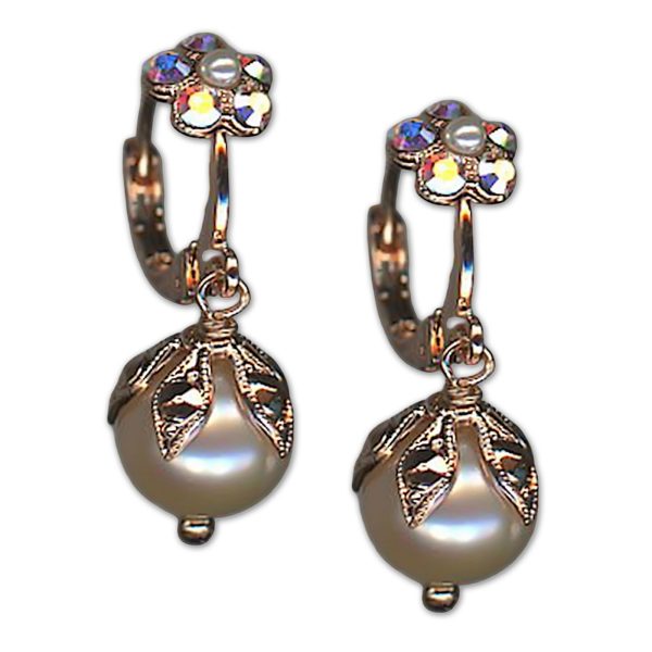 Earrings by Mariana Woman Exquisite Pearl Mineral and AB Swarovski Crystals