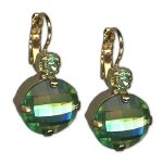 Earrings by Mariana Woman Faceted Peridot and Chrysolite Swarovski Crystals - Image 2
