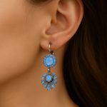 Earrings By Mariana Woman Gorgeous Pale and Frosted Blue Swarovski Crystals - Image 3