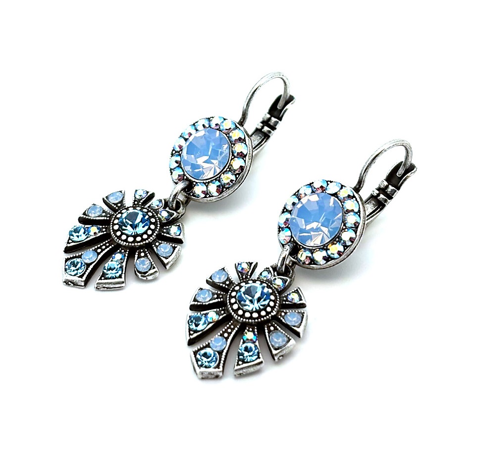 E-1514-3-1343-SP6 (3) Earrings By Mariana Woman Gorgeous Pale and Frosted Blue Swarovski Crystals - Image 1