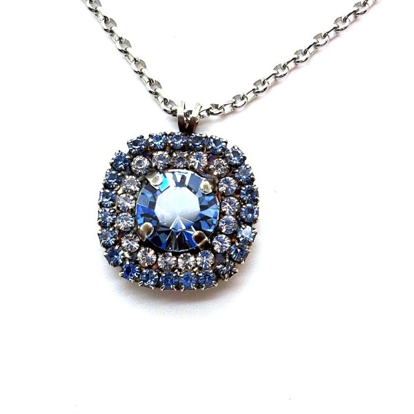 Necklace Pendant by Mariana Woman Gorgeous Sapphire and Clear Swarovski Crystals