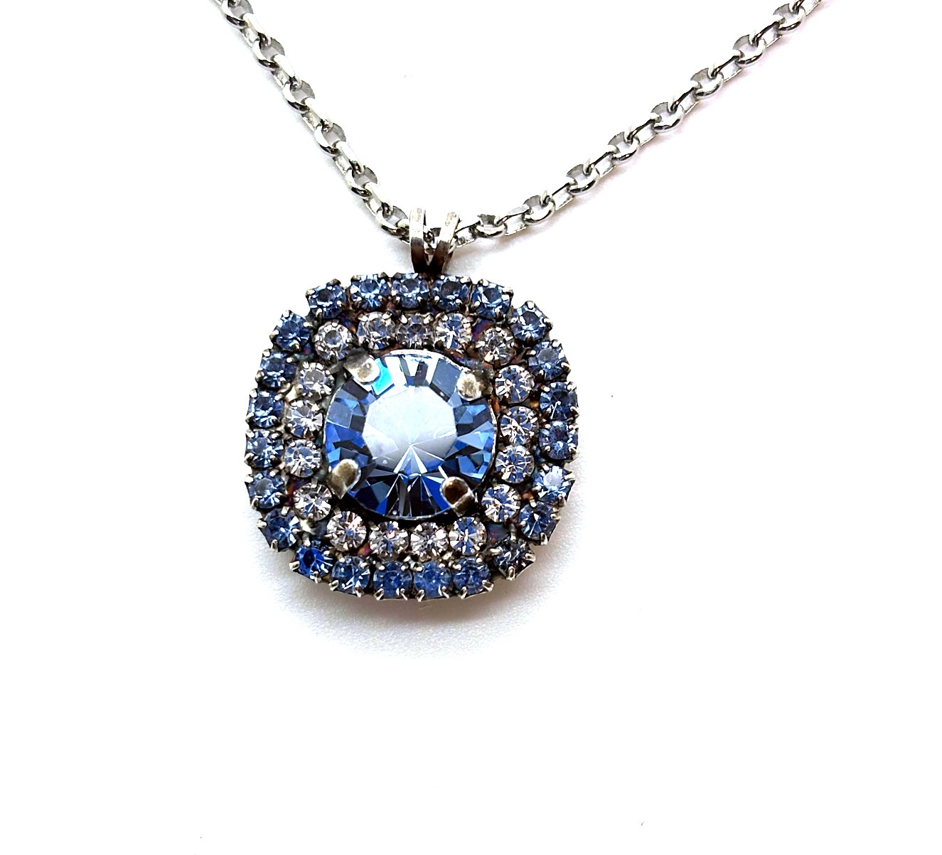 N-5137-11-5002-RO (3) Necklace Pendant by Mariana Woman Gorgeous Sapphire and Clear Swarovski Crystals - Image 1