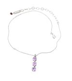 Necklace Pendant By Mariana Woman Elegant Trio Violet Ice Swarovski Crystals - Image 2
