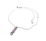 Necklace Pendant By Mariana Woman Elegant Trio Violet Ice Swarovski Crystals - Image 4