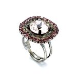Ring by Mariana Woman Charming Rose and Chrysolite Swarovski  Crystals
