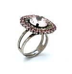 Ring by Mariana Woman Charming Rose and Chrysolite Swarovski  Crystals - Image 2