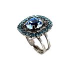 Ring by Mariana Woman Gorgeous Sapphire and Aquamarine Swarovski Crystals