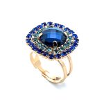 Ring by Mariana Woman Elegant Capri Blue and Aquamarine Swarovski Crystals - Image 2