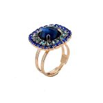 Ring by Mariana Woman Elegant Capri Blue and Aquamarine Swarovski Crystals