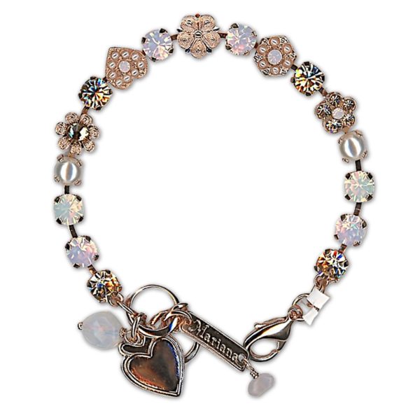 Bracelet by Mariana Woman Beautiful Pearl and Opal Swarovski Crystals