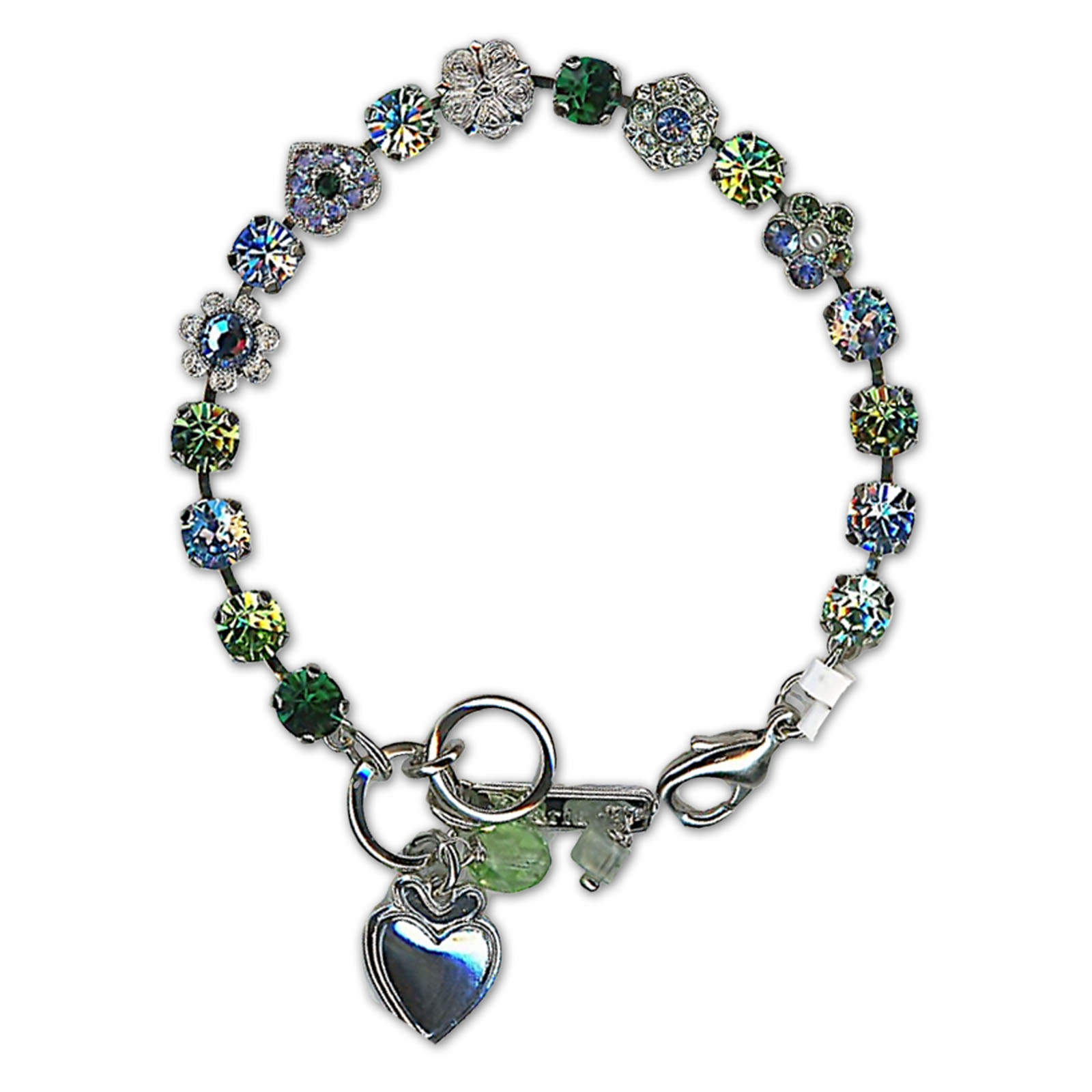 B-4028-2-5016-RO (2) Bracelet by Mariana Woman Adorable Emerald and Erinite Swarovski Crystals - Image 1