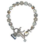 Bracelet by Mariana Woman Timeless Silk and Opal Swarovski Crystals - Image 3