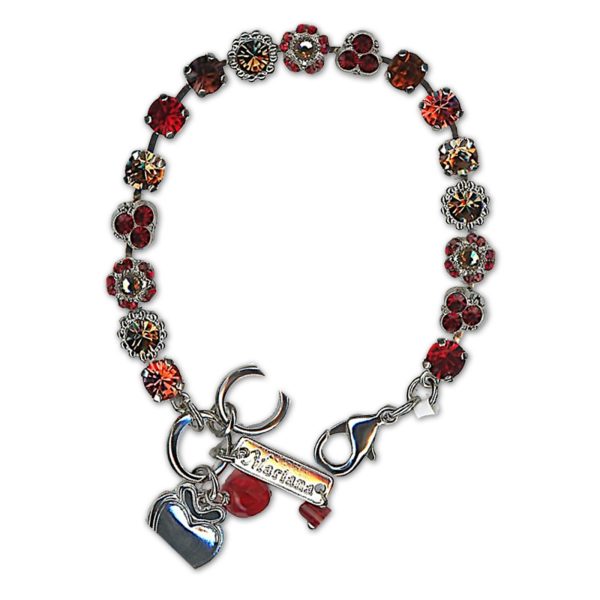 Bracelet by Mariana Woman Elegant Siam and Burgundy Swarovski Crystals