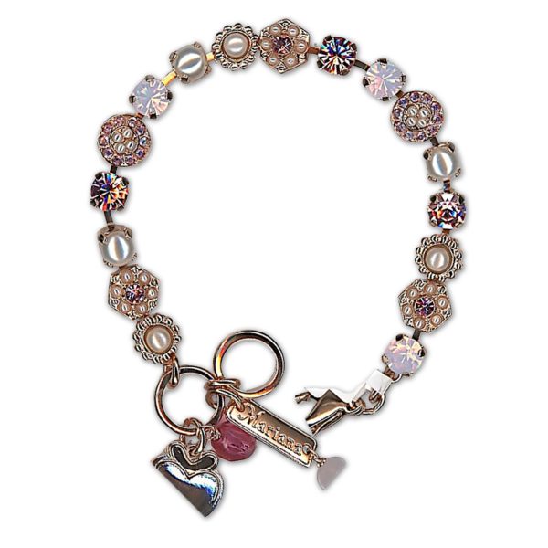 Bracelet by Mariana Woman Timeless Pearl and Rose Swarovski Crystals