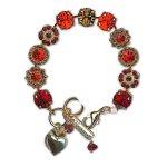 Bracelet by Mariana Woman Stunning Siam and Topaz Swarovski Crystals