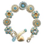 Bracelet by Mariana Woman Charming Ocean Blue and Amber Swarovski Crystals