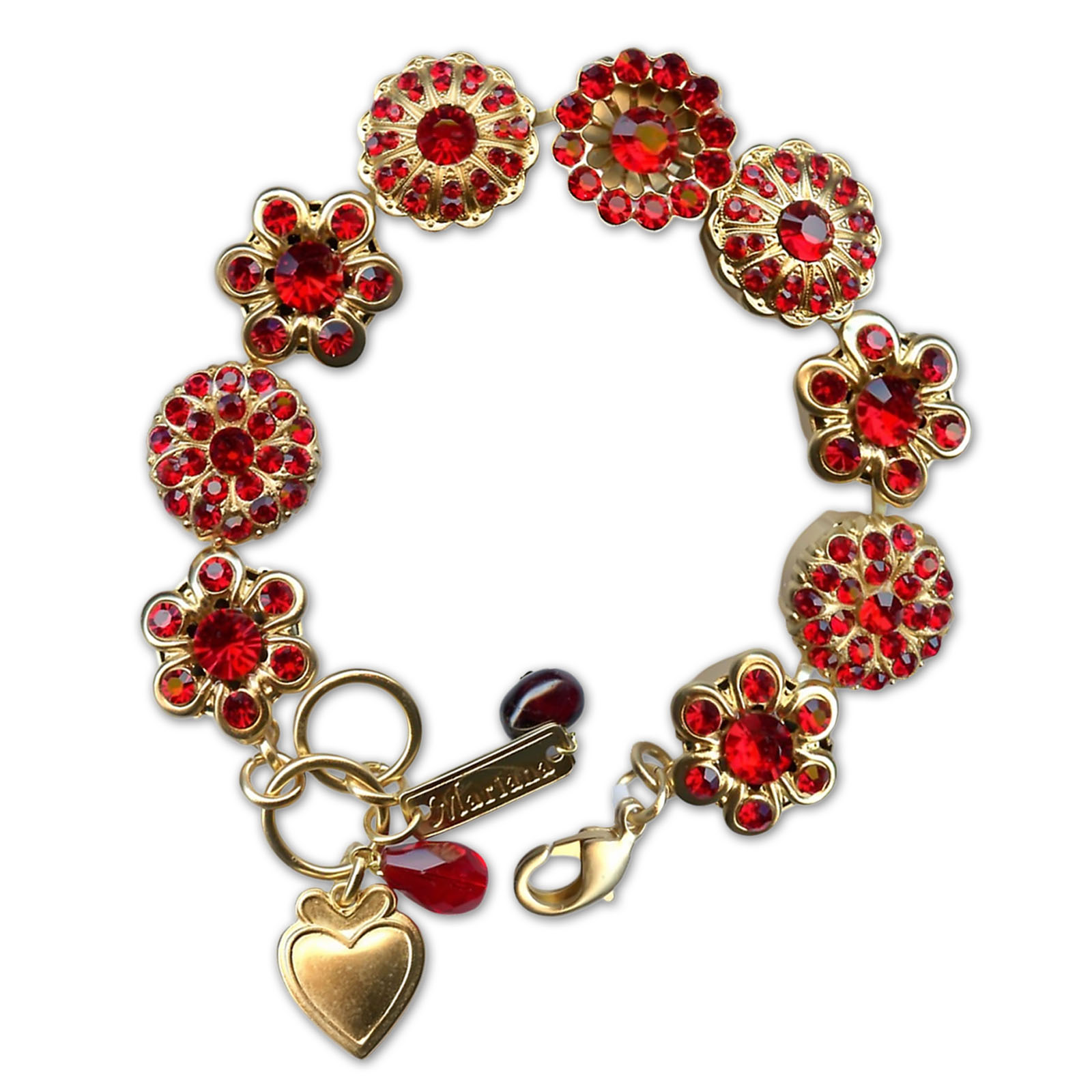 B-4138-227227-YG (1) Bracelet by Mariana Woman Alluring Siam Swarovski Crystals - Image 1