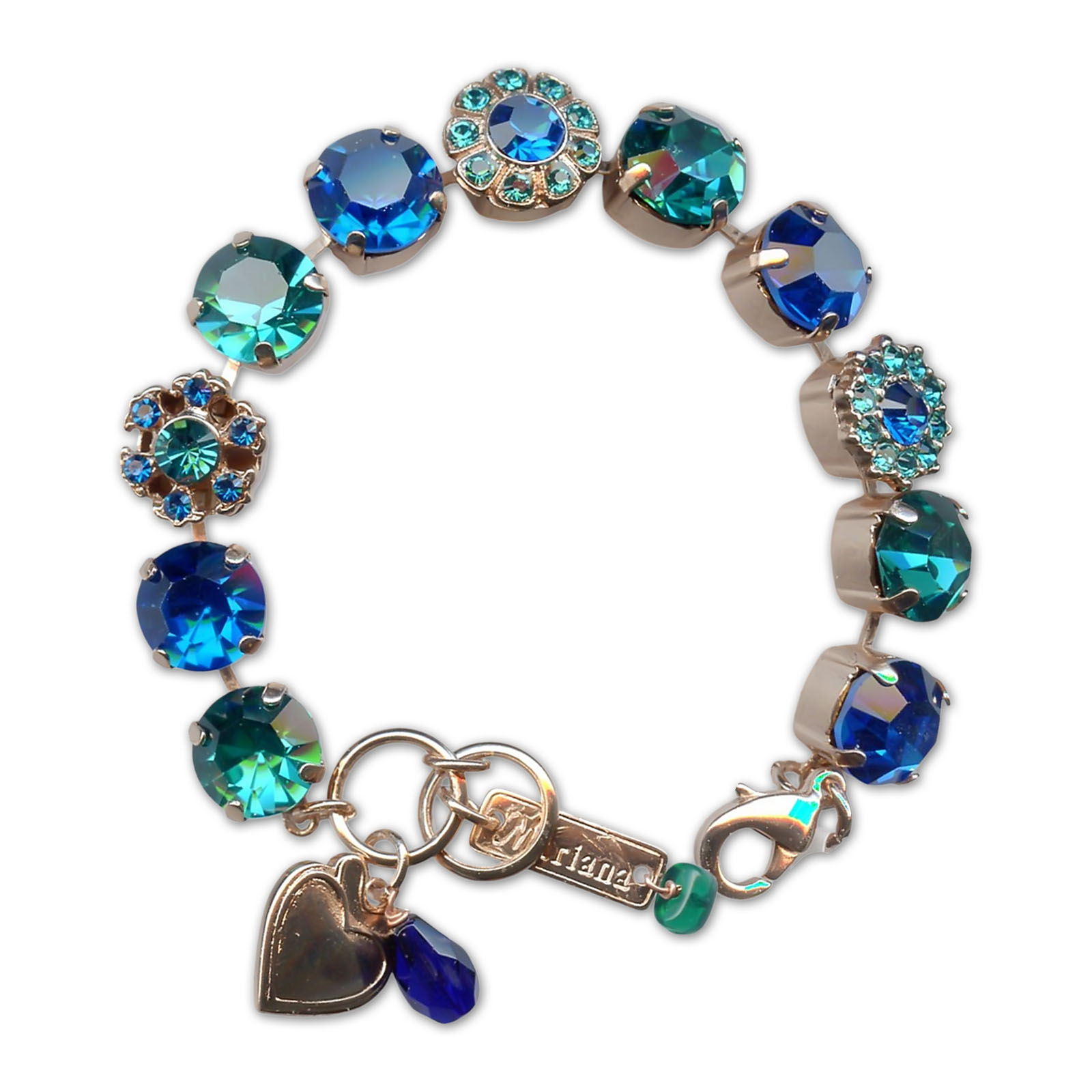 B-4174-229243-RG (1) Bracelet by Mariana Woman Elegant Capri Blue and Zircon Swarovski Crystals - Image 1