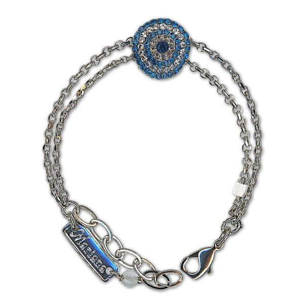 Bracelet by Mariana Woman Exquisite Capri Blue and Clear Swarovski Crystals