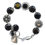 Bracelet by Mariana Woman Luxurious Jet and Clear Swarovski Crystals