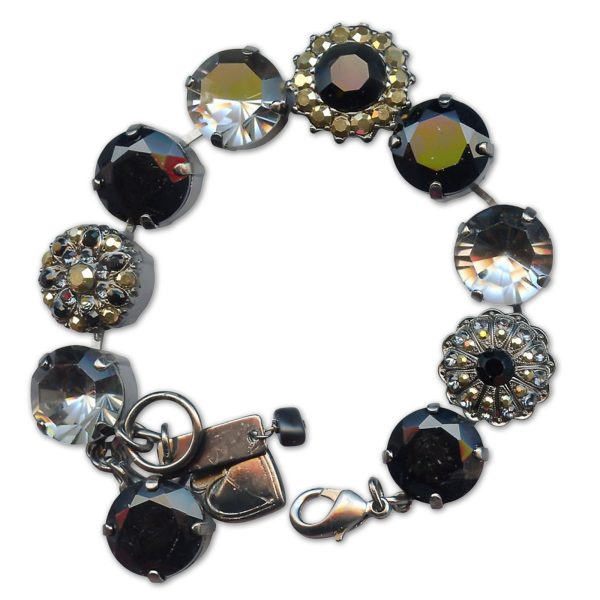 Bracelet by Mariana Woman Glamorous Jet and Dorado Swarovski Crystals