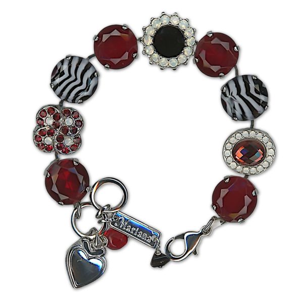 Bracelet by Mariana Woman Sophisticated Siam and Opal Swarovski Crystals