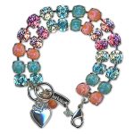 Bracelet by Mariana Woman Sassy Rose and Turquoise Swarovski Crystals - Image 3