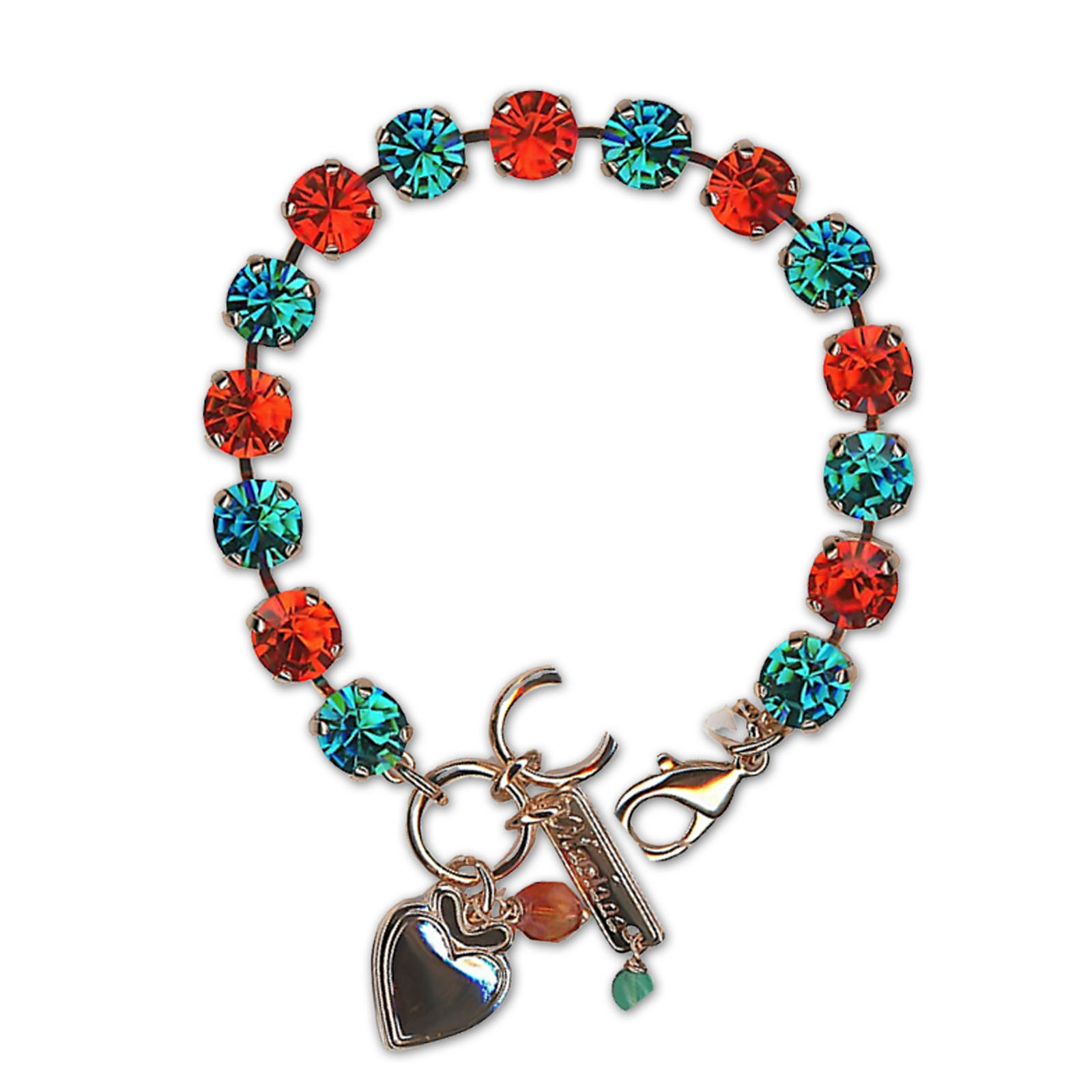 B-4252-229236-RG (1) Bracelet by Mariana Woman Sassy Zircon and Hyacinth Swarovski Crystals - Image 1