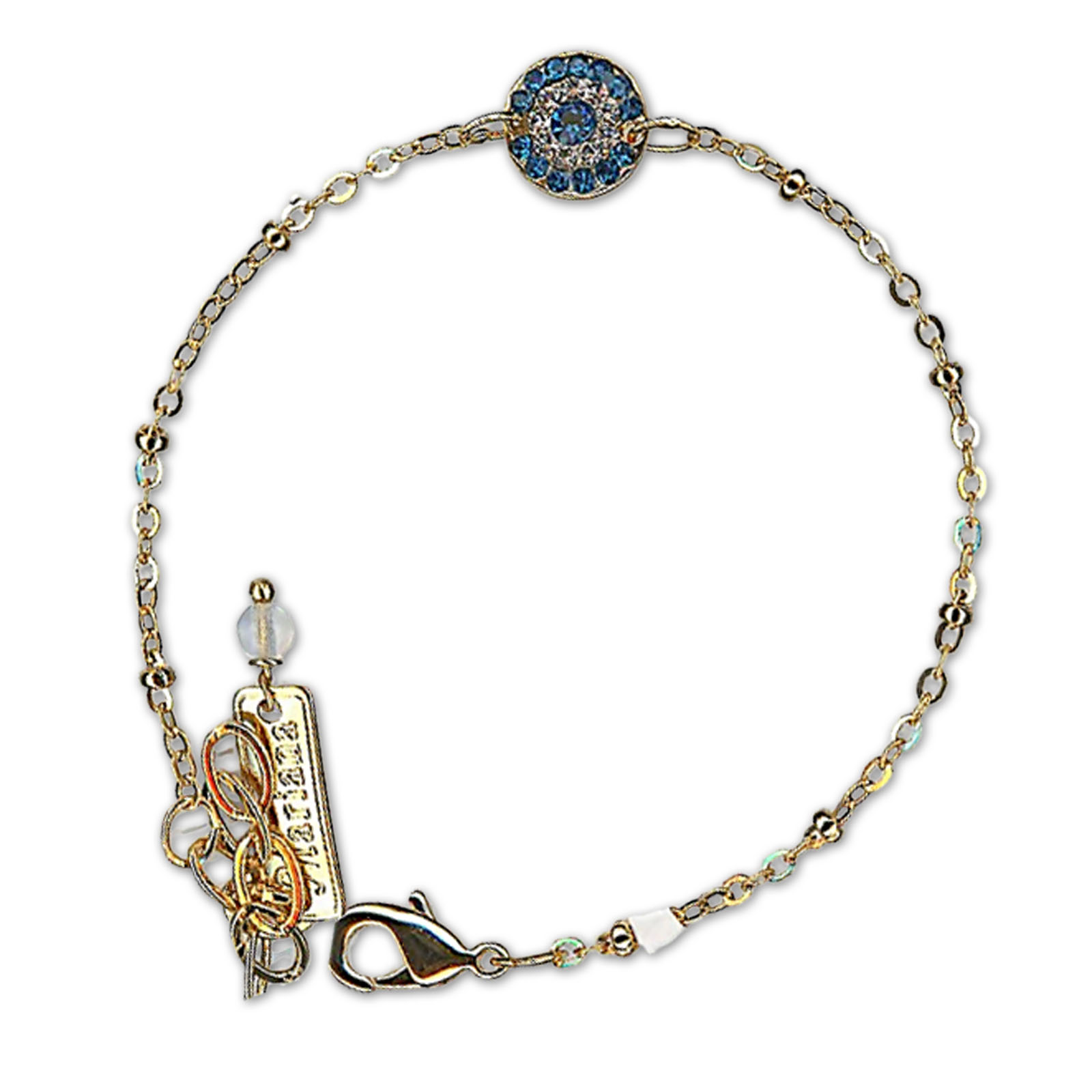 B-4344-243001-YG (1) Bracelet by Mariana Woman Dainty Capri Blue and Clear Swarovski Crystals - Image 1