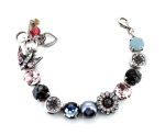 Bracelet By Mariana Snowflake Obsidian and Rose Swarovski Crystals - SP - Image 2