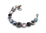 Bracelet By Mariana Snowflake Obsidian and Rose Swarovski Crystals - SP