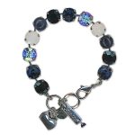 Bracelet by Mariana Woman Elegant Lapis Lazuli Mineral and Montana Swarovski Crystals - Image 2