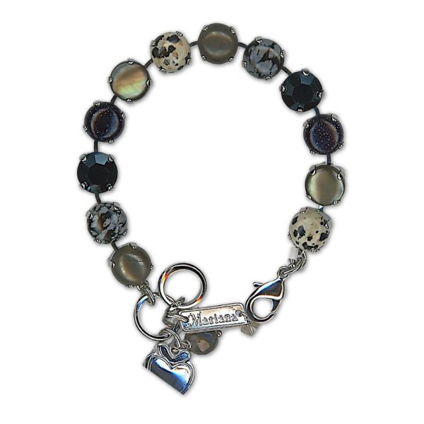 Bracelet by Mariana Woman Gorgeous Goldstone Mineral and Jade Swarovski Crystals
