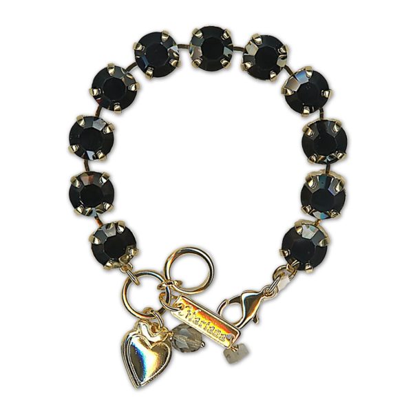 Bracelet by Mariana Woman Elegant Hematite Swarovski Crystals